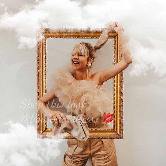 H&M One-Shoulder Top with Ruffled Tulle Trim - Picture 3 of 15